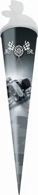Produktbild von Schultüte / Zuckertüte / 50cm / rund / "Rennauto"