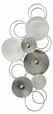 Metall-Wanddekoration Sixo Kreise 83x38 cm silberweiß