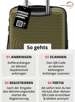 Produktbild von Mitte - mittelgroßer Koffer + digitaler Namensschild, erweiterbarer Reisekoffer Check-In Gepäck Rollkoffer 90L Gurtmaß 158 cm Doppelrollen Trolley TSA,Avocado