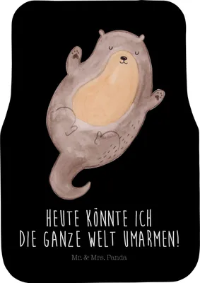 Produktbild von Mr. & Mrs. Panda Fußmatte Auto Otter Umarmen - Schwarz - Geschenk, Schutzmatte, gut Gelaunt, Optimistisch, glücklich, Kfz, Hallo, Auto-Fußmatte, Seeotter See, Fürs