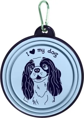 Image de Be-Happy Gifts - Gamelle en silicone pour chien « I Love My Dog » - Pliable, de voyage