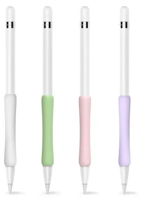 Produktbild von DOGAIN 4 Stück Silikon Schutzhülle Griff Ergonomische Ärmelzubehör Hülse Silikon Kompatibel mit Apple Pencil 1. und 2. Generation (Weiß+Lila+ Rosa+Avocadogrün)