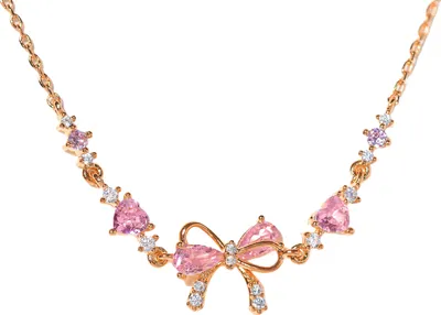 Produktbild von Frauen Armband Bogen Herz Blume Form Zirkonia Einstellbare Länge Geburtstag Urlaub Jahrestag Geschenk Handgelenk Armreif Dame Schmuck
