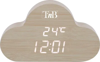 Image de T'NB - Réveil numérique en bois avec LED, réveil multifonctions, horloge numérique avec affichage de l'heure, éclairage réglable, 3 alarmes programmables - Finition bois