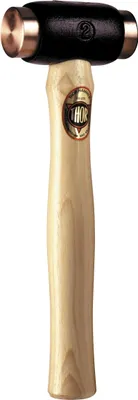 Image de Marteau THOR avec inserts en cuivre rouge, rond 32mm, 850g, avec manche en bois