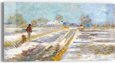 Produktbild von DEQOART Glasbild Echtglas 60x30 cm 'Winterwanderweg' Wandbild Bild modern Deko