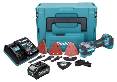 Obrázok produktu pre Akumulátorové multifunkčné náradie Makita TM 001 GM103 40 V max. Starlock Max Brushless + 1x akumulátor 4,0 Ah + 37-dielna súprava príslušenstva + nabíjačka + Makpac