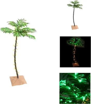 Zdjęcie produktu dla vidaXL Sztuczna palma LED ciepła biel 72 diody LED 120 cm - Choinki świąteczne