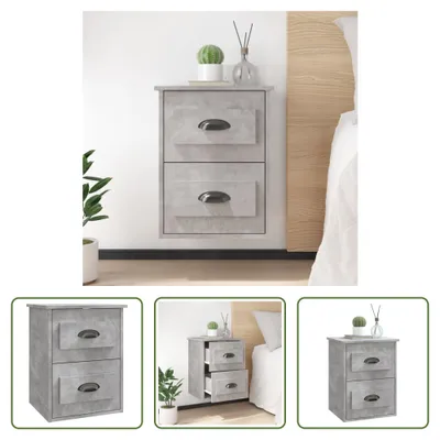 Produktbild von The Living Store Wand-Nachttisch Betongrau 41,5x36x53 cm