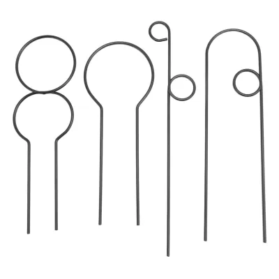 Image de Lot de 4 treillis métalliques élégants et inoxydables pour plantes grimpantes dans le jardin, noir