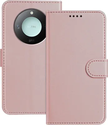 Productafbeelding van Beschermhoes voor de HONOR X9c Smart - Portemonneehoes met afneembare koord. Merk: Phonesta, model: Smooth Skin, kleur: roze goud
