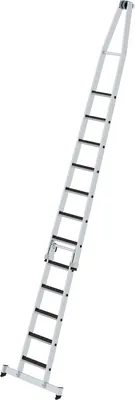 Produktbild von MUNK Stufen- Glasreinigerleiter 2-teilig mit clip-step R13 und nivello Traverse 5+7 Stufen