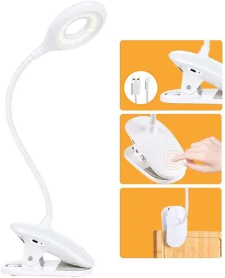 Obrázok produktu pre Flexibilná bezdrôtová čitateľská lampa s 16 LED svetelnými zdrojmi, 3 režimami osvetlenia, dotykovým ovládaním a 360° rozsahom pohybu.