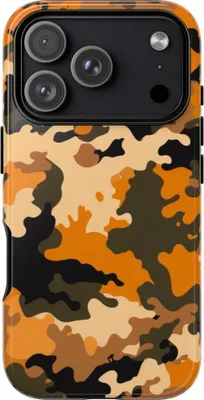Produktbild von Orangefarbenes Waldtarnmuster – Hülle Kompatibel mit iPhone 17 Pro