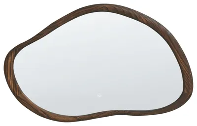 Obrázek produktu pro BELIANI Nástěnné LED zrcadlo 60 x 93 cm hnědý dřevěný rám koupelna ložnice moderní