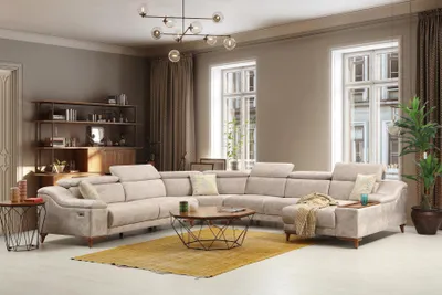 Zdjęcie produktu dla Narożnik w kształcie litery U tapicerowany zestaw wypoczynkowy narożnik nowoczesny salon