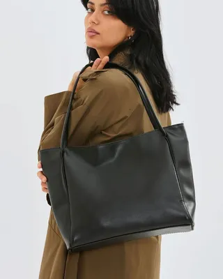 Produktbild von Große Damen Handtasche Shopper Schultertasche Kunstleder Schwarz