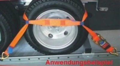 Produktbild von 4 Stück Spanngurte Zurrgurte 50 mm für Pkw Transport zur Radsicherung 2500/5000 daN