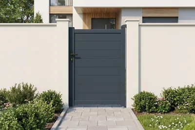 Produktbild von Gartentür aus aluminium 1m EIGER H.140cm grau