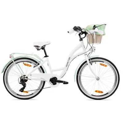 Produktbild von Goetze Mood 24 Zoll Mädchenfahrrad, 6-Gang, V-Bremse, LED, Korb mit Bezug