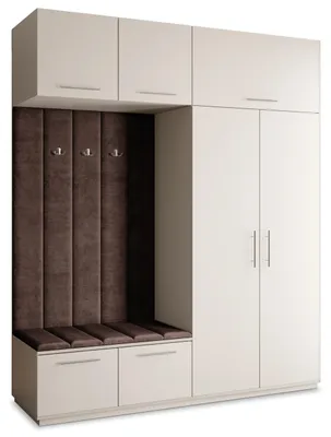 Produktbild von Masseno Garderobe-Set REMA 200/240/60 cm Modern Garderobenschrank Kaschmir, Veloursstoff MONOLITH 29 (Braun)