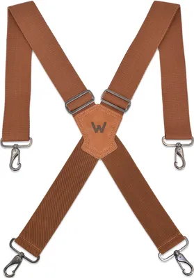 Productafbeelding van Brede Bruine Heren Bretels met Karabijnhaken en Riemlussen - 5 cm Breed