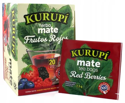 Obrázok produktu pre Yerba Mate Kurupi Červené ovocie, 20 vreciek po 2,5 g