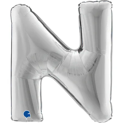 Produktbild von Riesenbuchstabe Folienballon 40"/102cm | Silber #N