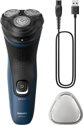 Produktbild von Philips S1151/00, Rotationstrasierer, Schwarz, Blau, Akku, 40 min, 8 h, Nickel-Metallhydrid (NiMH)