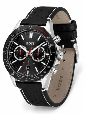 Produktbild von Herrenuhr Hugo Boss Allure 1513920, echtes Leder, Chronograph, schwarz