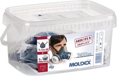 Produktbild von Moldex Atemschutzbox A1B1E1K1 P3 R Größe M, Serie 7000, organische Gase, anorganische Gase, Saure Gase, Ammoniak und Partikel EasyLock