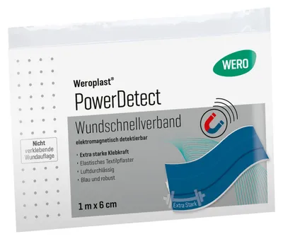Produktbild von Weroplast PowerDetect Wundschnellverband 1 m x 6 cm, detektierbar