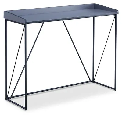 Image de CALICOSY - Console Structure Noir avec Plateau Gris - L100 cm