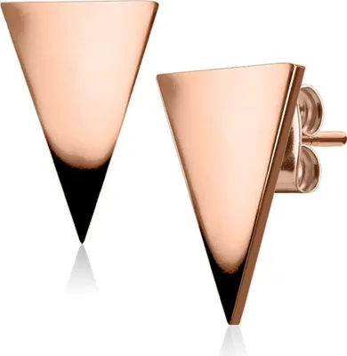 Produktbild von 1 Paar Damen Ohrstecker Ohrringe Edelstahl Dreieck Triangel Autiga® rosegold