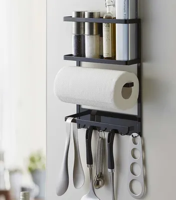 Produktbild von Yamazaki Home držák na kuchyňské náčiní magnetický držák na lednici kovový černý