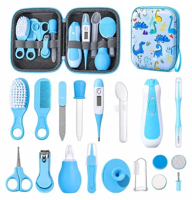 Produktbild von Baby Pflege Set 20-teilig, Babypflegeset für Neugeborene, Nagelschere, Nagelknipser, Thermometer, Nasensauger, elektrische Nagelfeile
