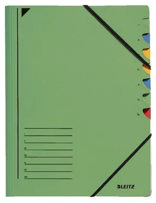 Image de Leitz 3907-00-55 3907 Classeur à levier - 7 compartiments, A4, carton Pendarec (RC), 430 g/qm, vert
