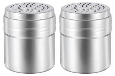 Produktbild von 2 Stück Puderzuckerstreuer, Edelstahl-Puderzuckerstreuer mit Deckel, Siebeinsatz für Puderzucker, Pfeffer, Zimtpulver, Kakaomehl