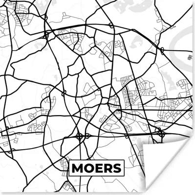 Produktbild von MuchoWow® Poster Karte - Moers - Stadtplan 100x100 cm - Babyzimmer
