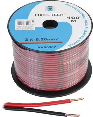 Produktbild von Lautsprecherkabel CCA 2x0,20 mm rot/schwarz 100 m