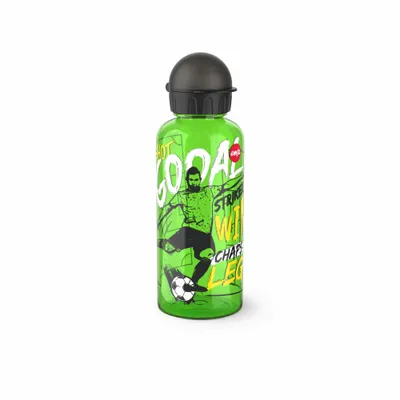 Produktbild von Emsa N30605 Teens Tritan Trinkflasche | Fassungsvermögen: 0,6 Liter | 100% sicher/praktisch/hygienisch/dicht/unbedenklich | cleverer Trinkverschluss | robust | Design: Goal Striker