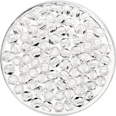 Produktbild von Glorex Glasschliff Perlen 4 mm 100 Stück, crystal