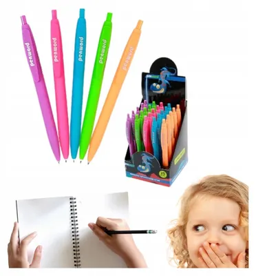 Produktbild von Penword Automatischer Stift für Kinder, Schule, 5 Neonfarben