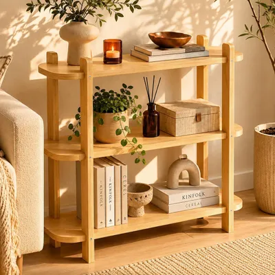 Produktbild von Boekenrek 3-stufig, stehend, Holz, Eiche, für Wohnzimmer