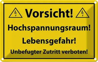 Produktbild von vianmo Blechschild 12x18 cm Vorsicht Hochspannungsraum Warnschild Hinweisschild Sicherheit