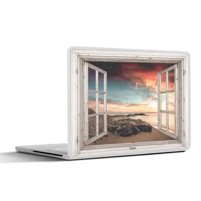 Produktbild von MuchoWow® Laptop Aufkleber Sticker Cover Aussicht - Strand - Meer 40x30 cm - Laptop Dekoration - Selbstklebend