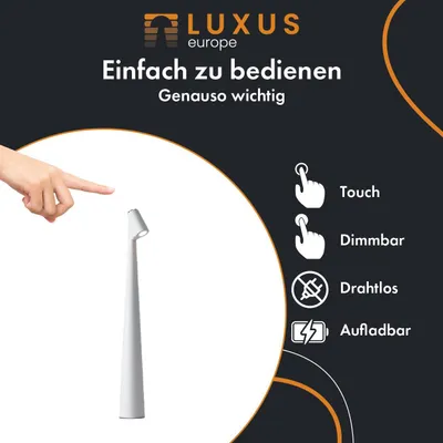 Image de Luxe - Lampe de table Touch Deluxe - Madelief - Blanc - H35 x Ø5