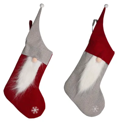 Immagine prodotto di Set di 2 decorazioni: calze con Babbo Natale 40 cm