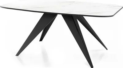 Obrázek produktu pro Rozkládací jídelní stůl v loftovém stylu - Industriální stůl v bílém mramorovém vzhledu s černými kovovými nohami - Moderní design do obývacího pokoje - 180 cm Rozkládací na 220 cm - Mramor bílý
