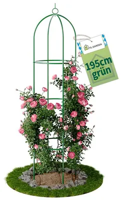 Produktbild von TTL GARDEN Rankhilfe Obelisk XL 195x40cm grün – Rankgitter für Kletterpflanzen